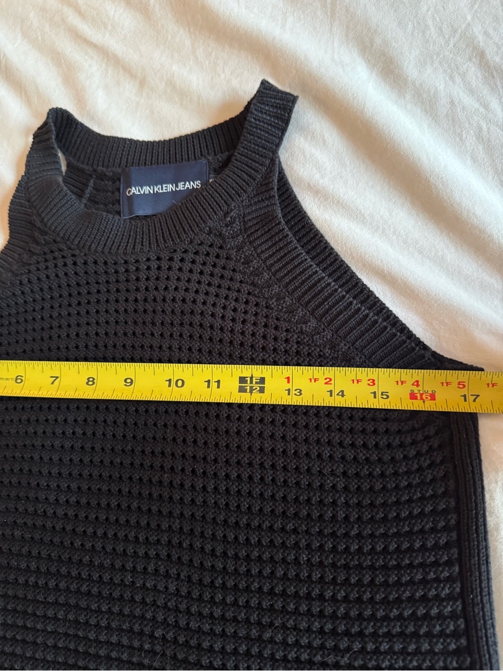 Calvin Klein Jeans Black Knit Halter Top Quiet Luxury Size S - Picture 5 of 6